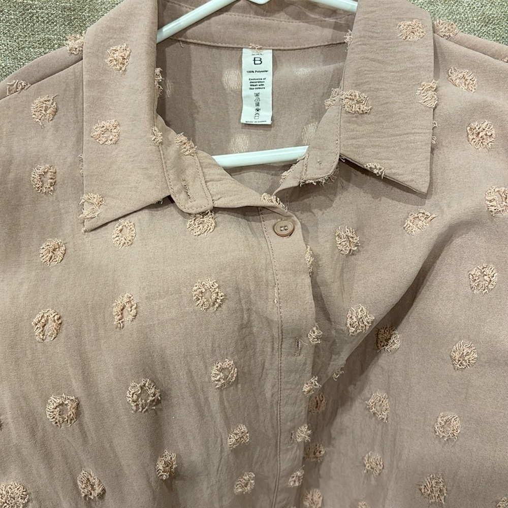 Shabby Chic Blush Button Up Blouse~EUC~Size: XXL